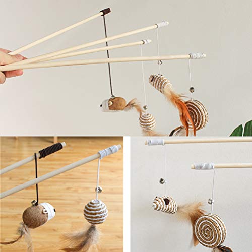 OFNMY 5pcs Giocattoli per Gatti con Piume Stili