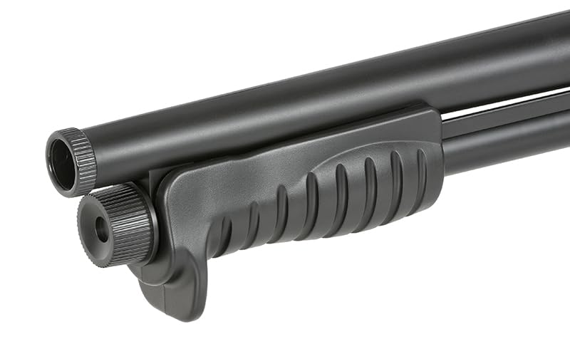 Escopeta de Airsoft de Muelle M401 con Hop up Ajustable, Marca Double Eagle, de ABS con Cargador de 18 Bolas de Capacidad, Potencia 330 fps o 1 Julio, compacta, 540 mm y 735 g, Calibre 6 mm