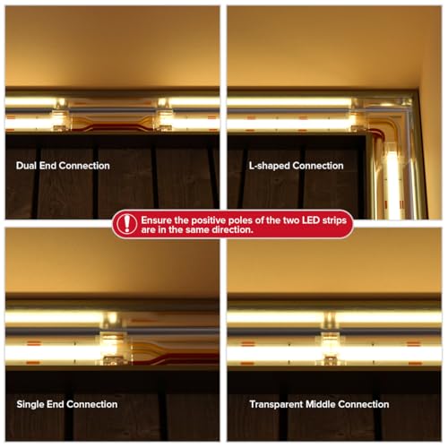 Tira LED FCOB CCT 16.4 pies 640 LED/m Kit conector 24V miniatura 7