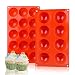 Semi Sphere Silicone Molds, 2 Pack Muffin Cupcake Baking Pan for Cake Jelly Pudding Chocolate Making Desserts Servings Domed Treats