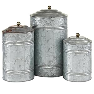 Deco79metallivingroomdecorativejarsgalvanizedribbeddecorativecontainerwithgoldballknobssetof3jarwithlid1298hgray Urban Country Home Decor Deco 79 metal living room decorative jars galvanized ribbed decorative container with gold ball knobs set of 3 jar with lid 12 9 8h gray urban country home decor