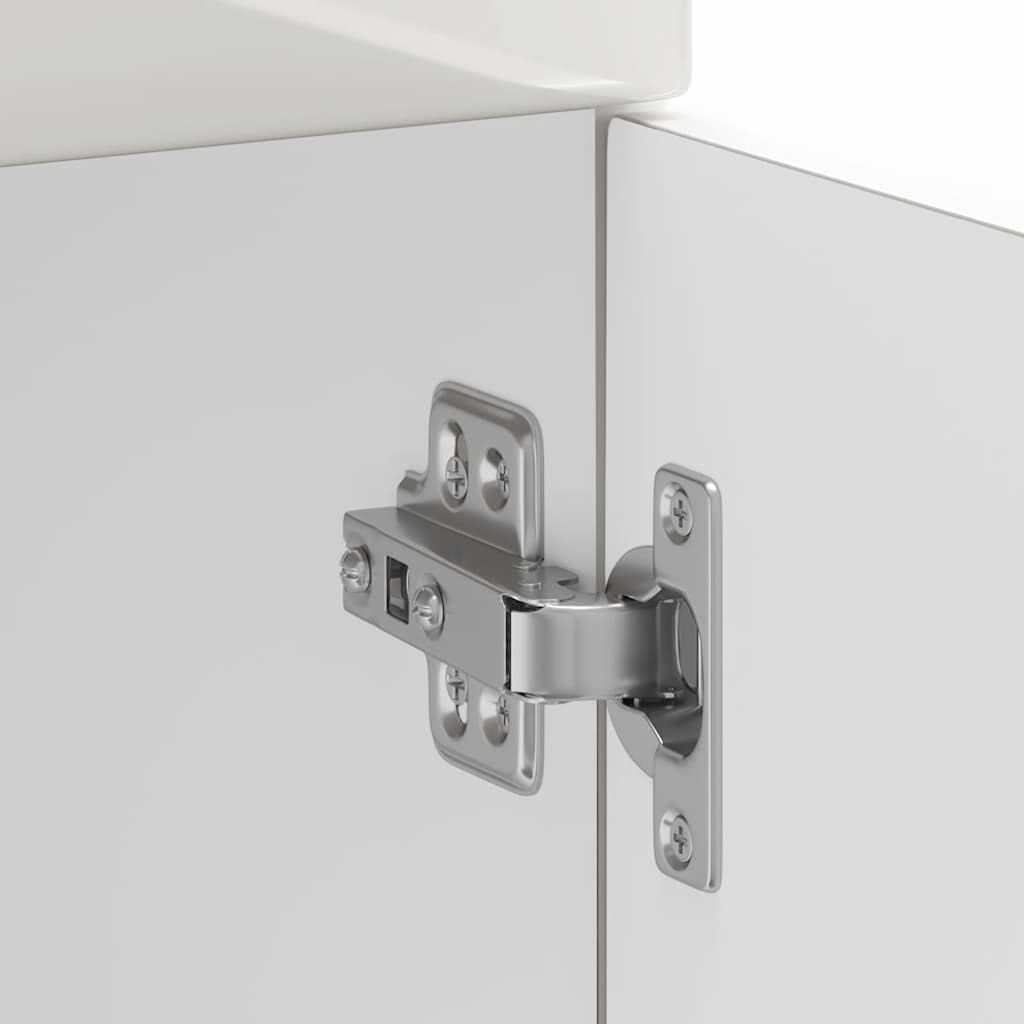 vidaXL Armoire de Cuisine Kalmar Blanc Brillant Bois ingénierie