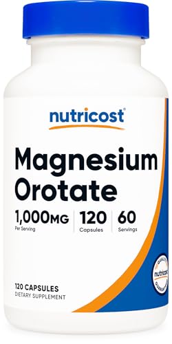 Nutricost Magnesium Orotate Capsules 1000mg 120 Caps 60 Servings