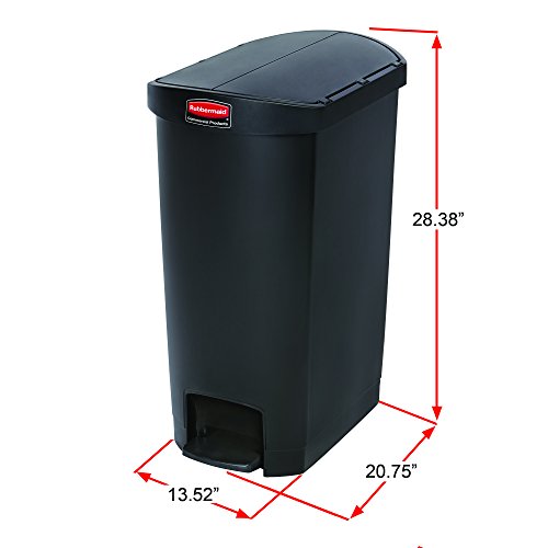 Image of Rubbermaid Commercial Products STREAMLINE Plastic Front Step Step-On-Trash /Garbage Can /Bin, 13 GAL, Beige, for Doctor's Office /Hospitals /Healthcare