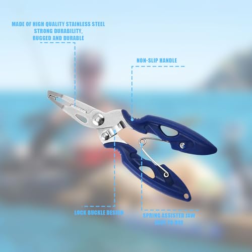DWE 3 Pcs Fishing Tools Set, Fishing Pliers Fishing Hook Remover Tool Fishing Disgorgers and Aluminum Alloy Fish Hammer Fish Bat Fishing Accessories - Image 4