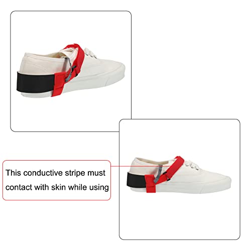 Image of MECCANIXITY 20pcs ESD Anti Static Foot Heel Straps Anti Static Wrist Strap Band Adjustable for Grounding Removing Static Red