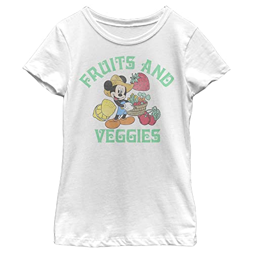 T-shirt Disney Fruits and Veggies fille blanc coton col rond manches courtes L