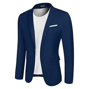 Coofandy Men’s Casual Blazer Jacket Slim Fit Sport Coats Lightweight One Button Suit Jacket