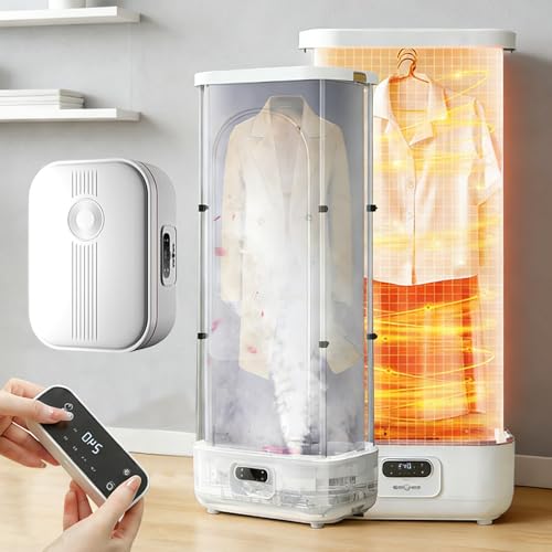 Automatic Vertical Garment Steamer System with Remote 900W Wireless Steam Iron and Drying Station Multi-Function Steam Closet for Full-Size Clothing and Fabric Care