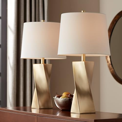 360 Lighting Arabella 25" High Geometric Modern 3-Way Table Lamps
