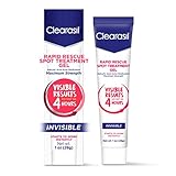 Clearasil Rapid Rescue Spot Treatment Gel, Invisible-Medicated Salicylic Acid Acne Treatment. Begins Working Instantly, Results As Fast As 4 Hours, Keeps Treating Pimples After Use, 1 oz.