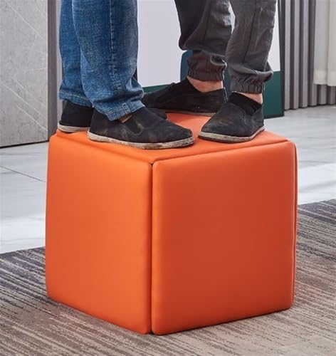 Repose-Pieds Cube 5 en 1 Petit Modèle en Cuir Multicolore
