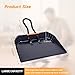 CleneHut Heavy-Duty Black Metal Dustpan, 17 Inch Large Dust Pan with Handle, Ideal for Industrial Commercial Professional Debris Collection & Home Cleaning