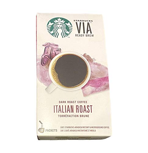 Starbucks Via Italian Road Ready Brew Instant Coffee, 12 Sachets, Dark Instant Microground Coffee