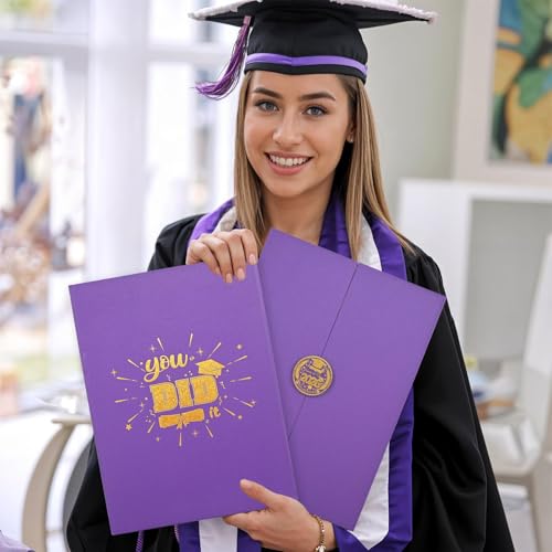 Image of Graduation Decorations 2026 Purple Gold Graduation Guest Book to Sign Congrats Grad Signature Guestbook Alternative Party Gifts Keepsake Class Of 2026 Invitations Memory Card Board College High School