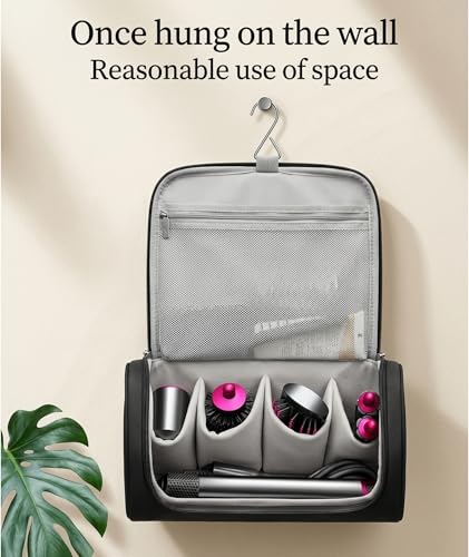 Image of Hair Tools Organizer Bag, Travel Pouch for Professional Stylists and Frequent Travelers, Portable Storage Solution for High-End Hair Styling Tools, Compact Black Design