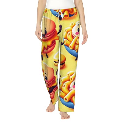 Pantalon de pyjama en polaire macaron pour femme en flanelle
