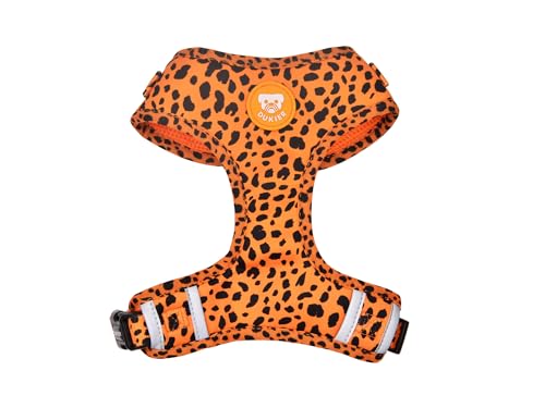DUKIER - Arnés Ajustable en Cuello y Pecho para Perros, Chaleco Antitirones, Mascotas, de Seguridad, Neopreno, Cheetah Gold, Talla M