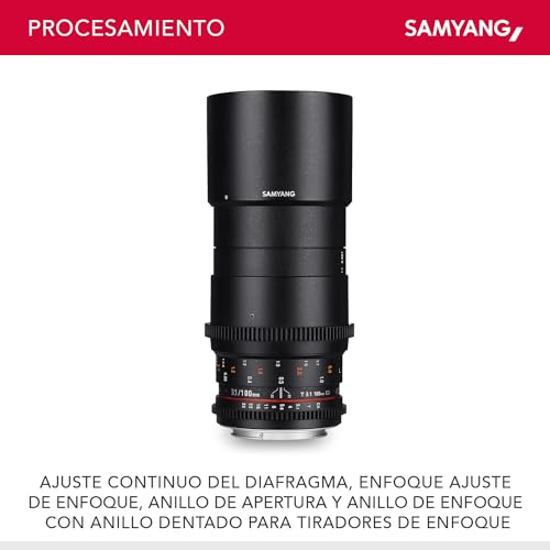 Ficha técnica Samyang F1312306101 Objetivo para vídeo VDSLR para Sony E T3.1 AS IF UMC II Distancia Focal Fija 100mm diámetro Filtro 67mm Negro - Fernando Cortés