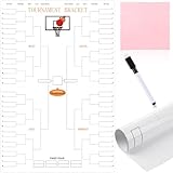 Tosstuki 64 Player March Basketball Tournament Bracket 48 x 32 Inch Sport Team Dry Erase Board Blank Wall Chart Playoff with Magnetic Black Marker Cleaning Cloth for School Classroom Game Party Favor