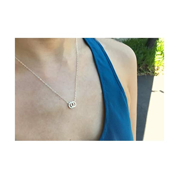 EFYTAL-Mom-Gifts-925-Sterling-Silver-Small-CZ-Interlocking-Circles-Necklace-for-Mother-Daughter-Necklaces-for-Women-Best-Birthday-Gift-Ideas-Pendant-Mothers-Jewelry-For-Her-Mothers-Day EFYTAL Sterling Silver Mother Daughter Necklace, Sentimental Jewelry Gifts for Mom and Daughter