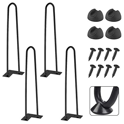 EconoHome Metal Hairpin Legs 20 inch - (Various Size Options) Table Legs, Desk Legs, Furniture Legs, Coffee Table Legs - Modern Hairpin Legs for Any DIY Project