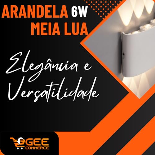 Arandela De Led 6w Retangular Branca 2 Focos Com 6 Lentes 3000k