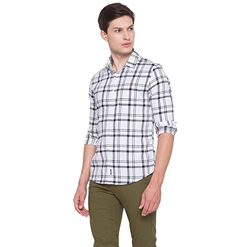 Image of Spykar Men's Checked Slim Fit Shirt