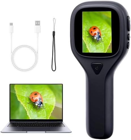 500X Handheld Digital Microscope, 2MP 1280x720P HD Photo Video Microscope Portable Pocket Microscope with 2.0" IPS Screen Holding Magnifying Glasses with 6 LED Lights Compatible with Windows Mac OS