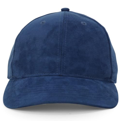 Image of Trendy Apparel Shop Plain Faux Suede Leather Adjustable Structured Baseball Cap