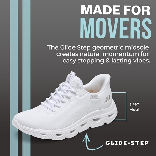 Skechers Skechers Women's Glide Step Arc Waves - Hands Free Slip-ins Sneaker, White, 9.5