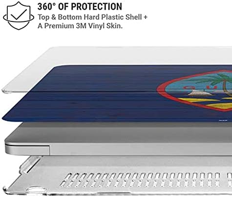Skinit Case + Skin Compatible with MacBook Air 13in (2020) Originally Designed Guam Flag Dark Wood Design