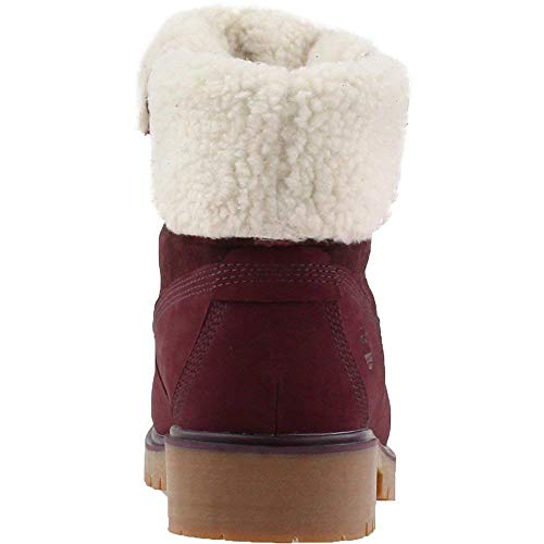 Timberland Jayne Teddy Fleece Fold Down Women's Boot 6 B(M) Us Burgundy #TOP2