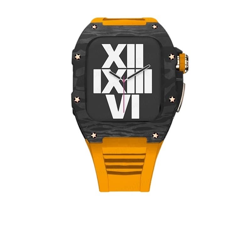 Boîtier fibre de carbone Apple Watch 45 mm avec protection acier antichoc