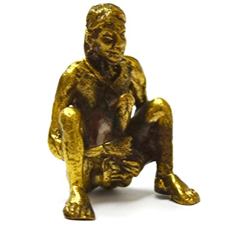 Thai Magical Inn Nude Man Yantra Buddha Amulet Statue Sitting Brass Powerful In Love Holy Luck & Charm #TOP1