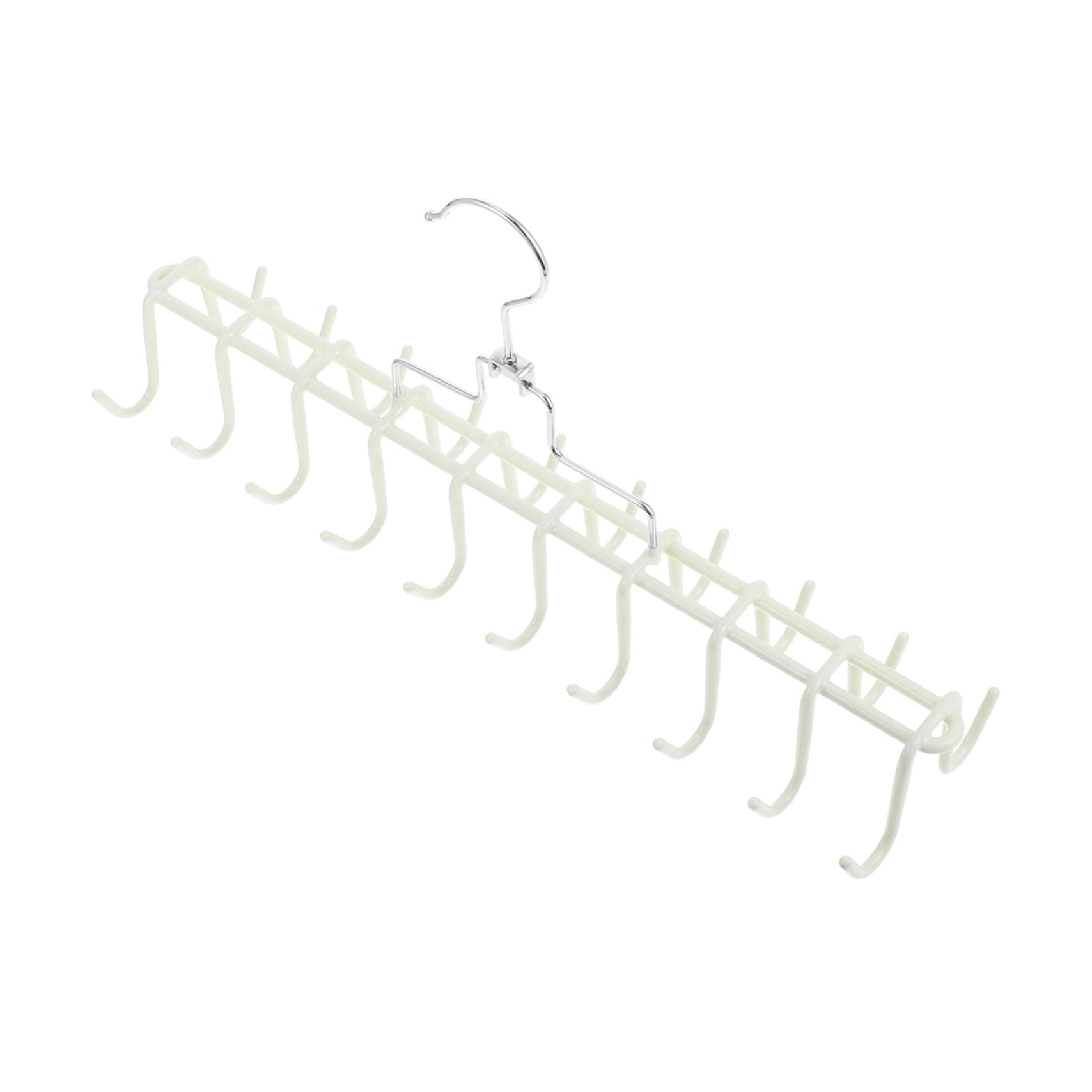 LALADEFIEE Space Saving Non Slip Coat Hook Organizer with Rotatable Hooks for Closet and Bathroom Heavy Duty Tie and Belt Holder for Scarves and Accessories Storage