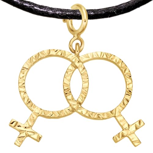 Lesbian Armband Charm oder Anhänger mit Halsband von PRIDE Fashion Jewelry mit Halsband - Ausdrucksstarkes Accessoire für LGBTQ+ & Lesbian Pride, Handgefertigt (Lesbian Schmuck, Silber Vergoldet)