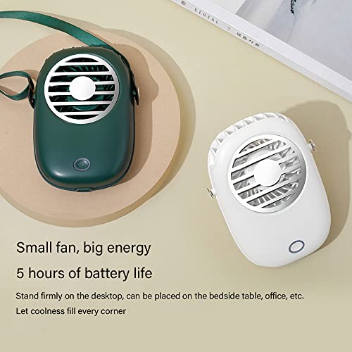 Mini Portable Fan Mini Hanging Neck Fan Quiet Personal Fan Handheld Fan For Home Office Or Travel(Green) #TOP4