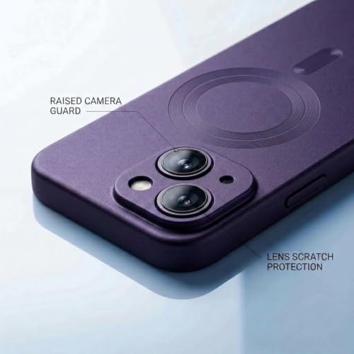 Image of amazon basics Premium Mag-Safe Case for iPhone 15 | Shockproof & Anti-Scratch Cover | Soft Silicone with Wireless Charging | Camera Lens Guard - Light Purple