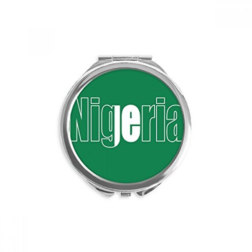 Miroir maquillage de poche drapeau Nigeria compact pour des retouches faciles en voyage