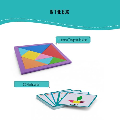 Image of Tangram Puzzle for Kids Age 3-8 | Smart Shapes Educational Learning Toy | Brain Development & Pattern Building Game | Montessori STEM Activity Kit with Flashcards | Gift for Boys & Girls