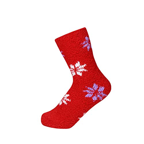 Image of Women's Fuzzy Plush Soft Slipper Socks, Fluffy Winter Holiday Cozy Value Pack Socks