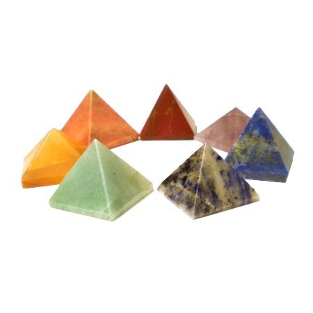 Gioiello SET con 7 Chakra piramide in velluto