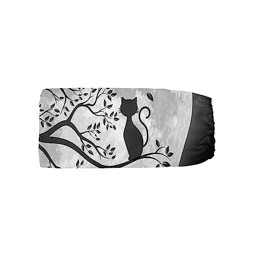 Image of Moon Theme Cat Branch Printed Nursery Crib Bedding Set, 3pcs - Comforter, Crib Sheet & Crib Skirt for Baby Boys and Girls