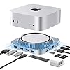 IVANKY Base para Mac mini M4 13 en 1, soporte de estación de acoplamiento Ultra con carcasa SSD NVMe M.2, Hub HDMI 4K a 120Hz para Mac mini M4 y M4 Pro (2024), USB de 10 Gbps, SD/TE, 2 puertos de