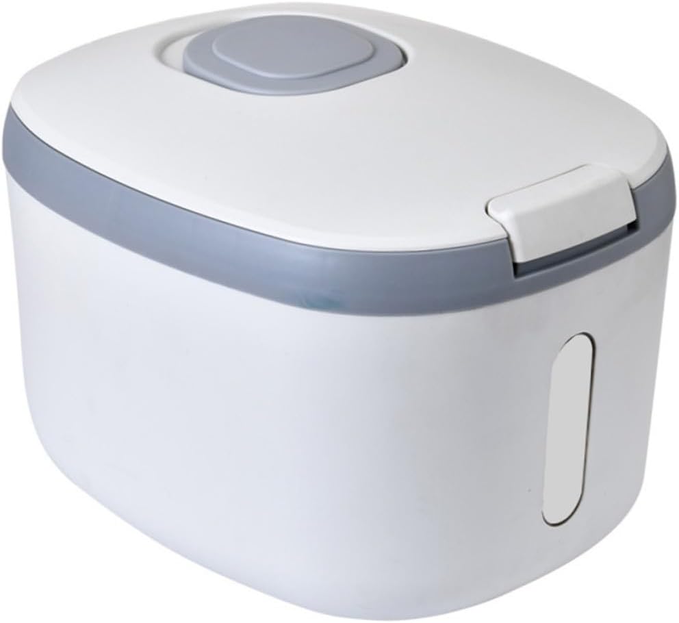 Gray Kitchen Sealed Rice Storage Container Airtight Grain and Flour Organizer Compact Household Pantry Box for Rice Soybeans Food and Sundries