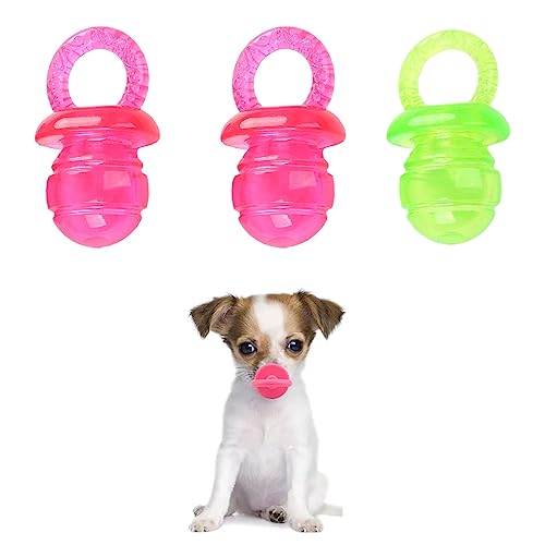 YuanYouTong Lot de 3 tétines durables à mâcher pour chiot, tétine TPR naturel, jouets de dentition résistants pour chien et animaux de compagnie