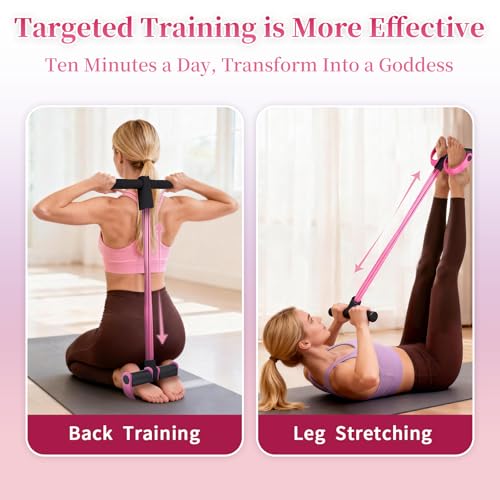 Image of Multifunction Tension Rope, 6-Tube Elastic Yoga Pedal Puller Resistance Band, Natural Latex Tension Rope Fitness Equipment, for Abdomen /Waist /Arm /Leg Stretching Slimming Training