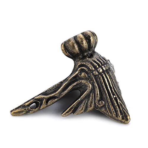 Boîte en bois antique pieds jambe triangle rotin sculpté de 40x30mm - 6
