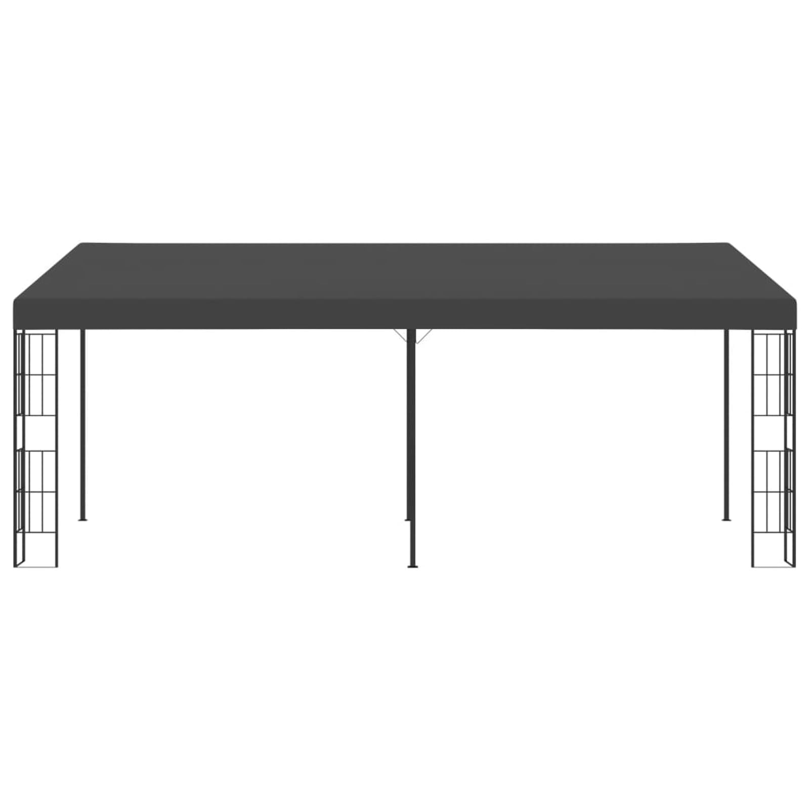 ARKEM Wand-Pavillon 3x6 m Anthrazit Stoff Terrasse Freistehend Winterfest Carport Garten Freistehend Terrassenbeschattung